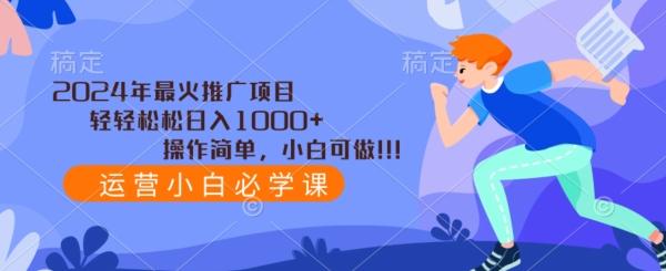 2024年最火推广项目，轻轻松松日入1000+，操作简单，小白可做 - 小毅网创-小毅网创