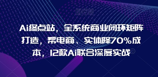 Ai终点站，全系统商业闭环矩阵打造，帮电商、实体降70%成本，12款Ai联合深度实战【0906更新】-小毅网创