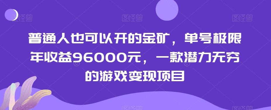 普通人也可以开的金矿，单号极限年收益96000元，一款潜力无穷的游戏变现项目【揭秘】 - 小毅网创-小毅网创