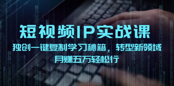 短视频IP实战课，独创一键复制学习秘籍，转战新领域，月赚五万轻松行-小毅网创