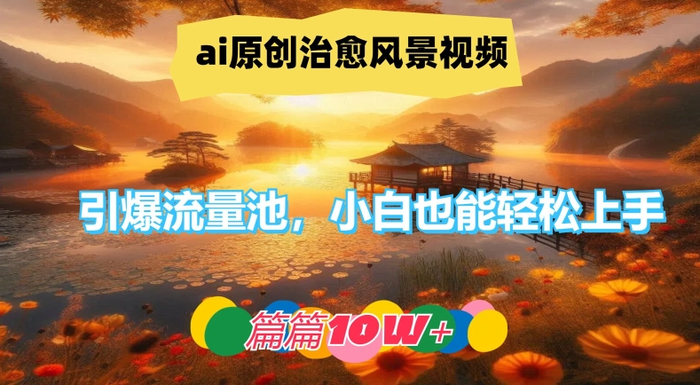 ai原创治愈风景视频，引爆流量池，小白也能轻松上手，篇篇10w+【揭秘】 - 小毅网创-小毅网创