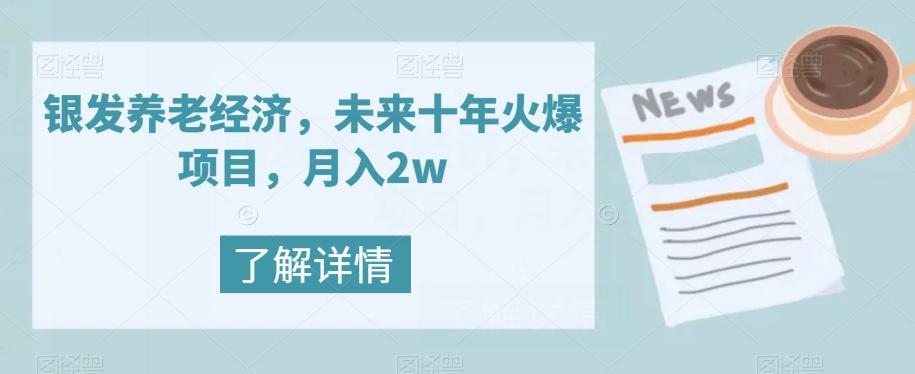 银发养老经济，未来十年火爆项目，月入2w【揭秘】 - 小毅网创-小毅网创
