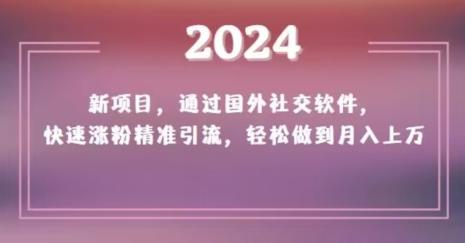 2024新项目，通过国外社交软件，快速涨粉精准引流，轻松做到月入上万【揭秘】-小毅网创