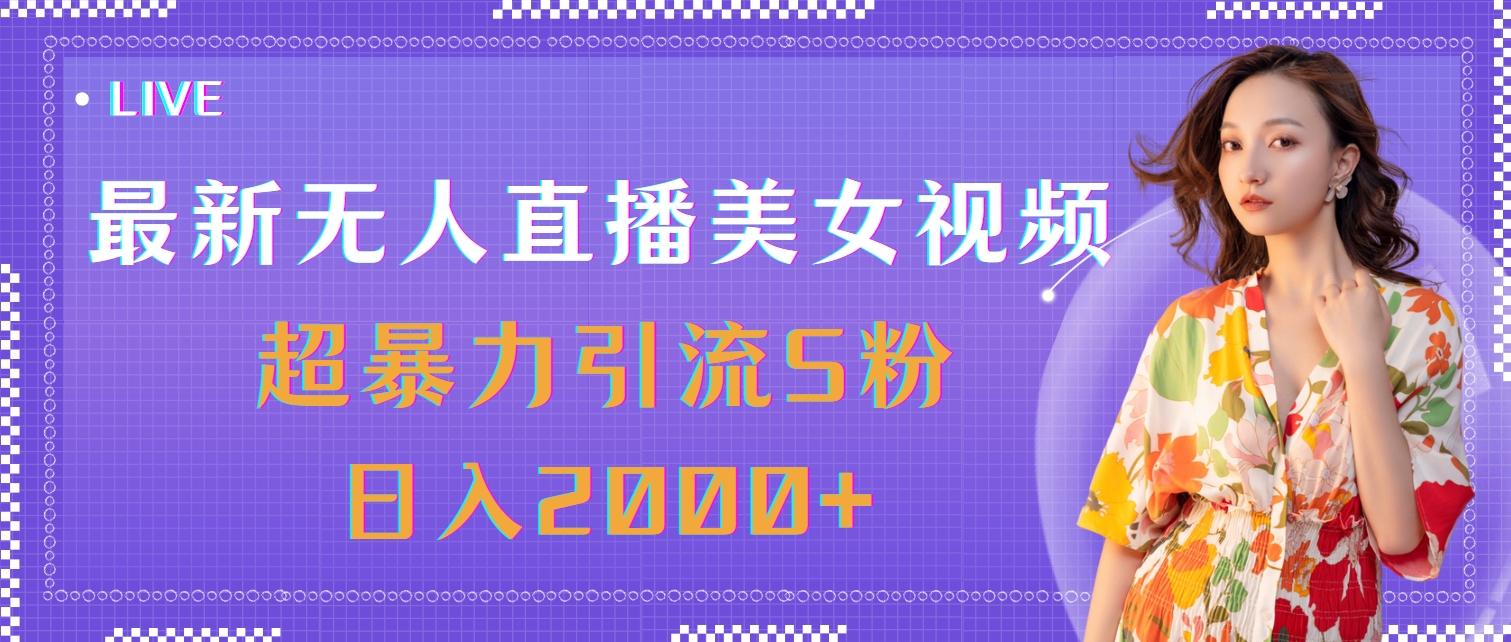 最新无人直播美女视频，超暴力引流S粉日入2000+ - 小毅网创-小毅网创