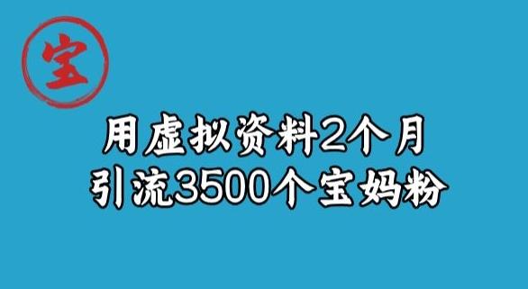 宝哥虚拟资料项目，2个月引流3500个宝妈粉 - 小毅网创-小毅网创