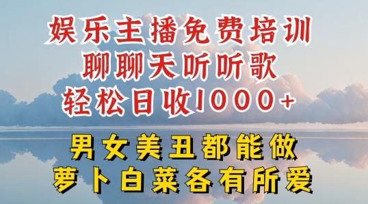 娱乐主播免费培训聊聊天听听歌轻松日收1K+，男女美丑都能做萝卜白菜各有所爱【揭秘】 - 小毅网创-小毅网创