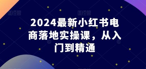 2024最新小红书电商落地实操课，从入门到精通-小毅网创