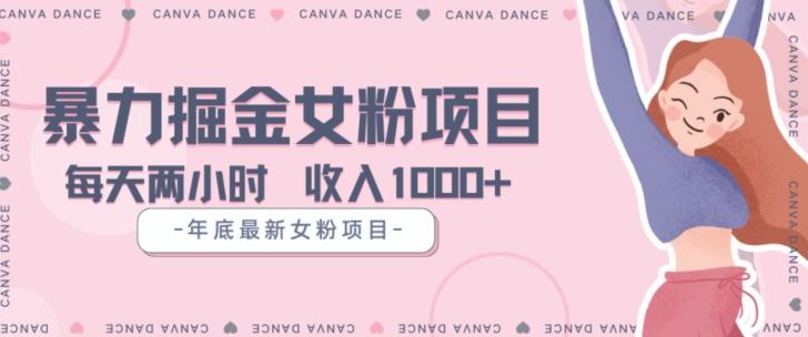 年底暴力女粉掘金项目5天变现1.5W+【揭秘】 - 小毅网创-小毅网创