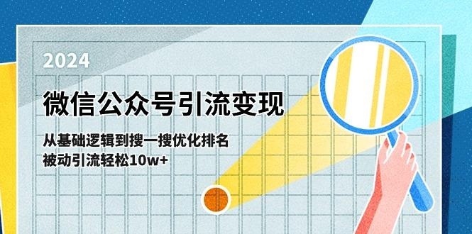 微信公众号-引流变现课-从基础逻辑到搜一搜优化排名，被动引流轻松10w+ - 小毅网创-小毅网创