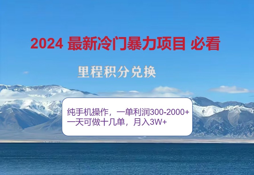 2024惊爆冷门暴利，里程积分最新玩法，高爆发期，一单300+—2000+ - 小毅网创-小毅网创
