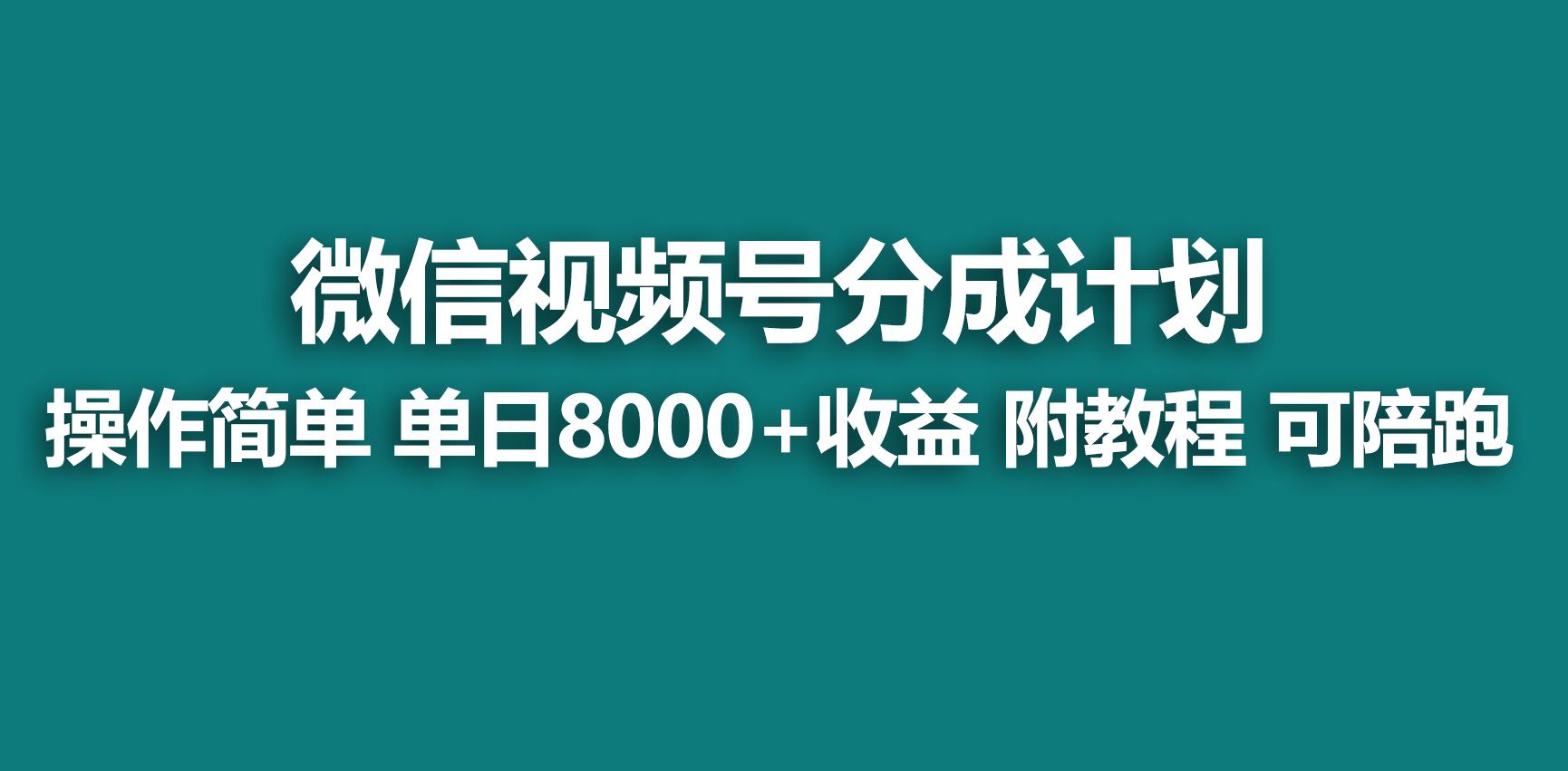 【蓝海项目】视频号分成计划，快速开通收益，单天爆单8000+，送玩法教程-小毅网创