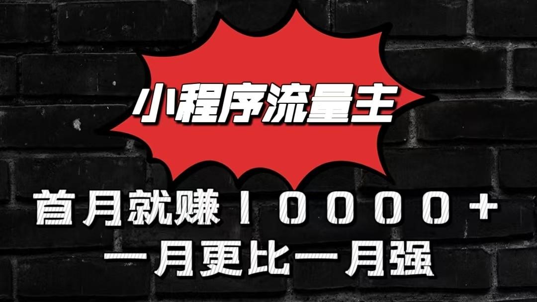 小程序流量主首月就赚10000+，一月更比一月强！小本创业首选 - 小毅网创-小毅网创