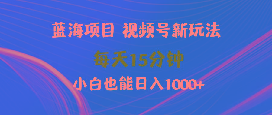 (9813期)蓝海项目视频号新玩法 每天15分钟 小白也能日入1000+ - 小毅网创-小毅网创