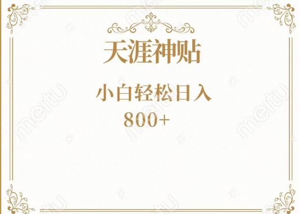 神级项目！天涯神贴再现江湖！小白轻松入手，三个月变现10w+ - 小毅网创-小毅网创