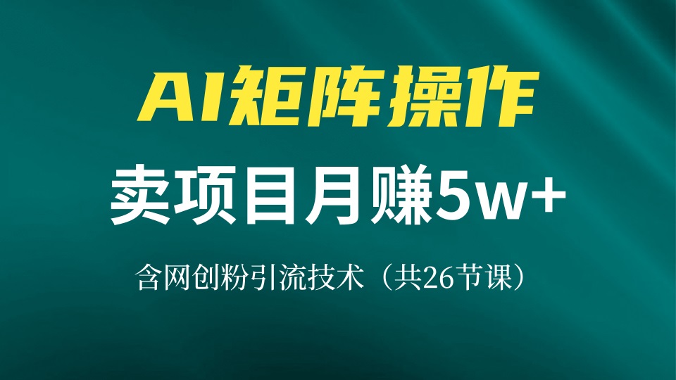 网创IP打造课，借助AI卖项目月赚5万+，含引流技术(共26节课 - 小毅网创-小毅网创