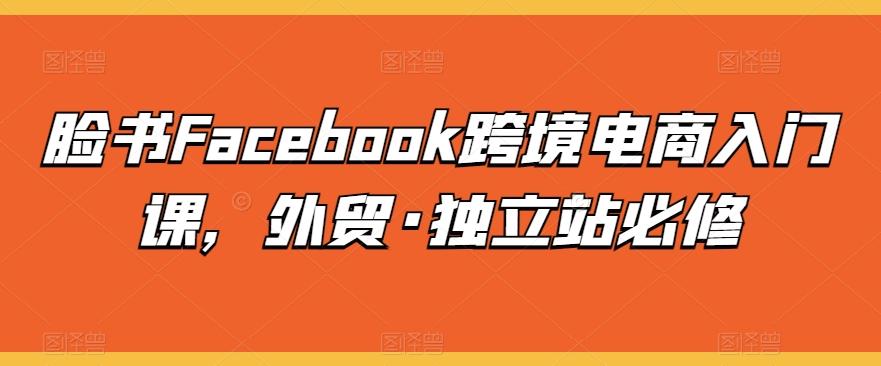 脸书Facebook跨境电商入门课，外贸·独立站必修 - 小毅网创-小毅网创