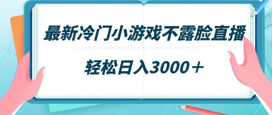 最新冷门小游戏不露脸直播，场观稳定几千，轻松日入3000＋ - 小毅网创-小毅网创