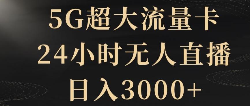5G超大流量卡，24小时无人直播，日入3000+【揭秘】 - 小毅网创-小毅网创