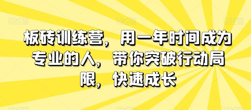 板砖训练营，用一年时间成为专业的人，带你突破行动局限，快速成长 - 小毅网创-小毅网创