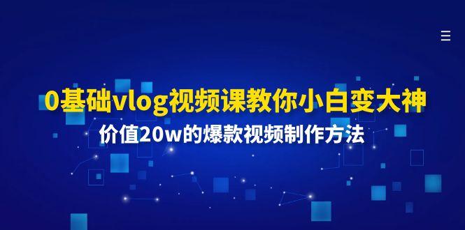 0基础vlog视频课教你小白变大神:价值20w的爆款视频制作方法 - 小毅网创-小毅网创