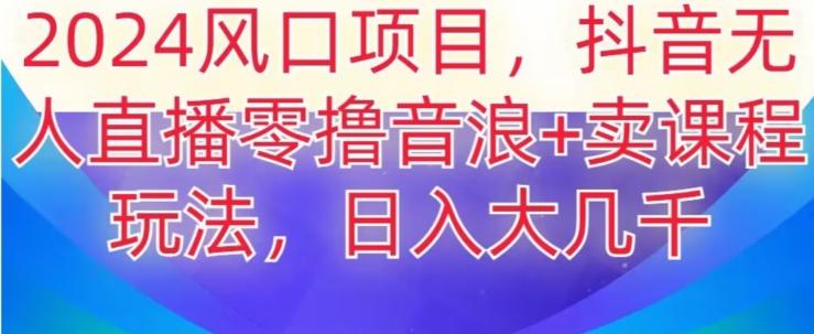 2024风口项目，抖音无人主播撸音浪+卖课程玩法，日入大几千【揭秘】 - 小毅网创-小毅网创
