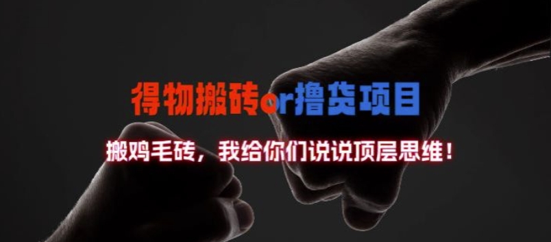 得物搬砖撸货项目?掰下数据，我给你们说说顶层思维【揭秘】-小毅网创