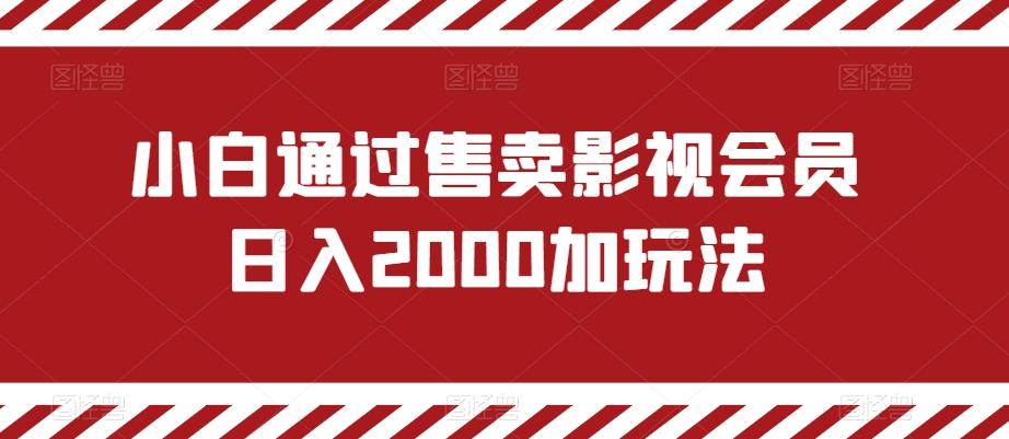 小白通过售卖影视会员日入2000加玩法 - 小毅网创-小毅网创