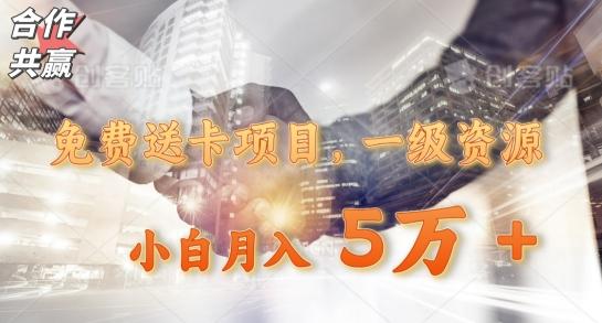 免费送卡项目，一级资源，小白月入5万+ - 小毅网创-小毅网创