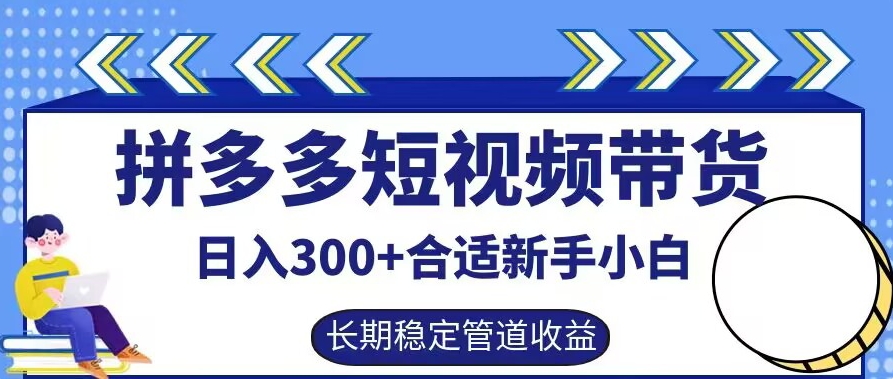 拼多多短视频带货日入300+有长期稳定被动收益，合适新手小白【揭秘】 - 小毅网创-小毅网创