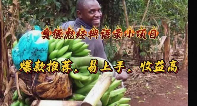 奥德彪经典语录小项目，爆款推荐，易上手，收益高 - 小毅网创-小毅网创