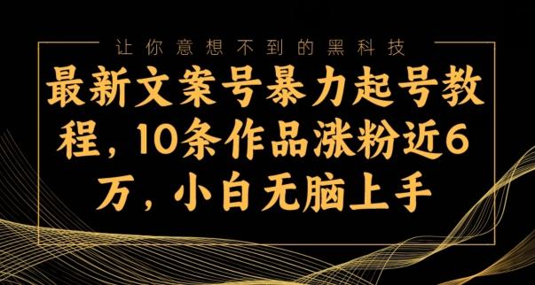 最新文案号暴力起号教程，10条作品涨粉近6万，小白无脑上手 - 小毅网创-小毅网创