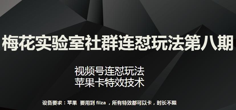 梅花实验室社群连怼玩法第八期，视频号连怼玩法 苹果卡特效技术【揭秘】 - 小毅网创-小毅网创