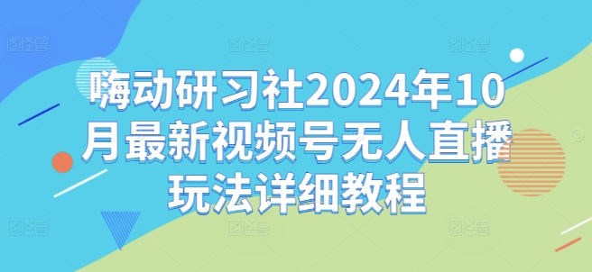 嗨动研习社2024年10月最新视频号无人直播玩法详细教程 - 小毅网创-小毅网创