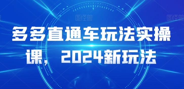 多多直通车玩法实操课，2024新玩法 - 小毅网创-小毅网创