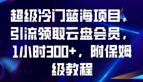 超级冷门蓝海项目，引流领取云盘会员，1小时300+，附保姆级教程 - 小毅网创-小毅网创