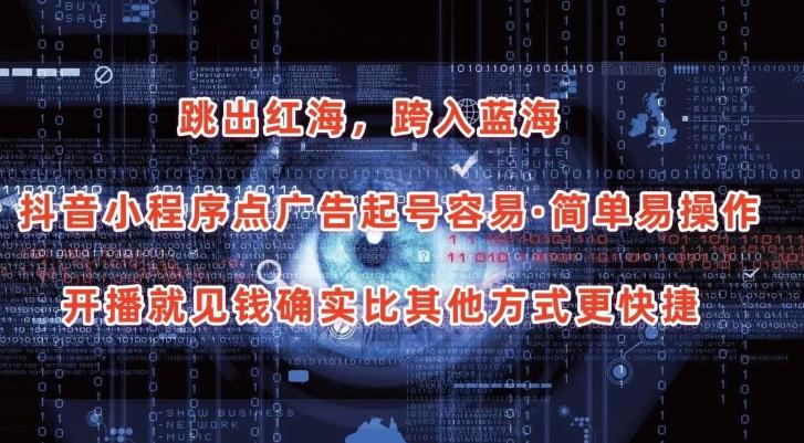 抖音小程序点广告项目，起号容易，简单易操作，开播就见有收益【揭秘】 - 小毅网创-小毅网创