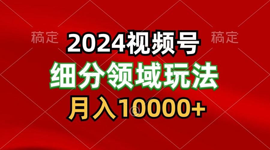 2024视频号分成计划细分领域玩法,每天5分钟,月入1W+ - 小毅网创-小毅网创