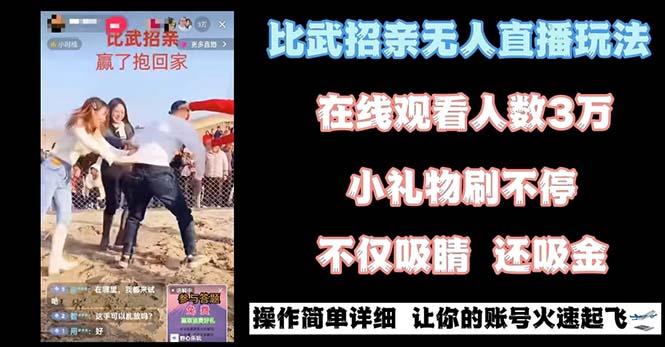 最近很火的无人直播“比武招亲”的一个玩法项目简单 - 小毅网创-小毅网创