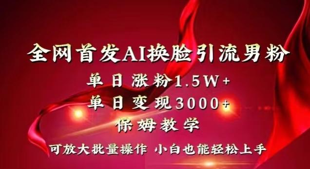全网首发Ai换脸引流男粉，单日涨粉1.5w+，单日变现3000+，小白也能轻松上手拿结果【揭秘】 - 小毅网创-小毅网创