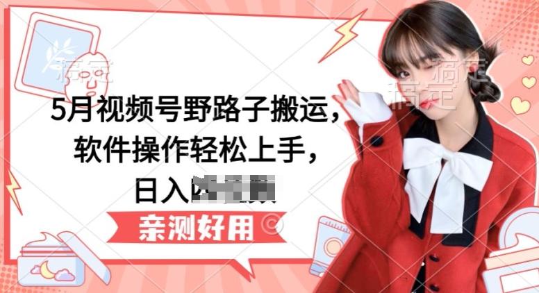 5月视频号野路子搬运，软件操作轻松上手，日入三位数【揭秘】 - 小毅网创-小毅网创