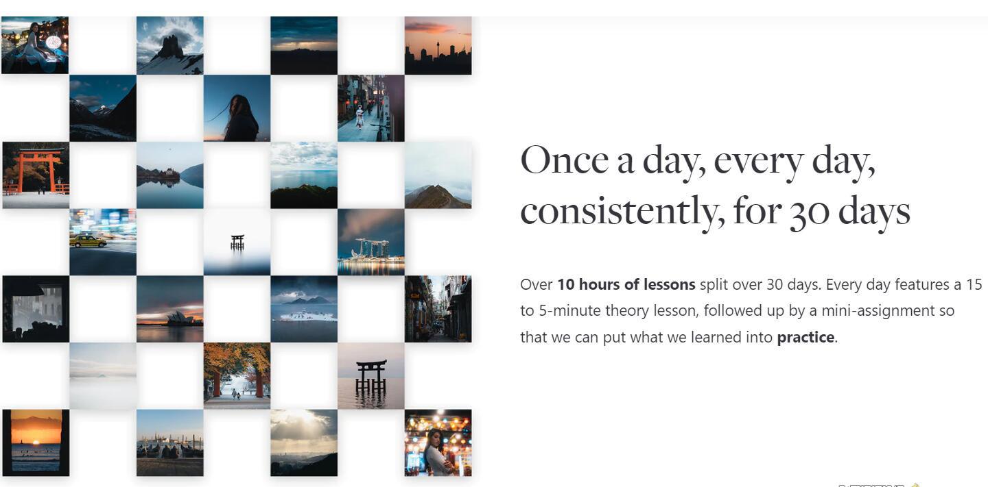 网红摄影师Pat Kay – 30天摄影基础知识加速器教程-30节课-中英字幕 - 小毅网创-小毅网创