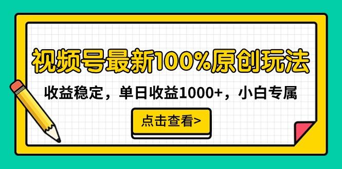 视频号最新100%原创玩法，收益稳定，单日收益1000+，小白专属 - 小毅网创-小毅网创