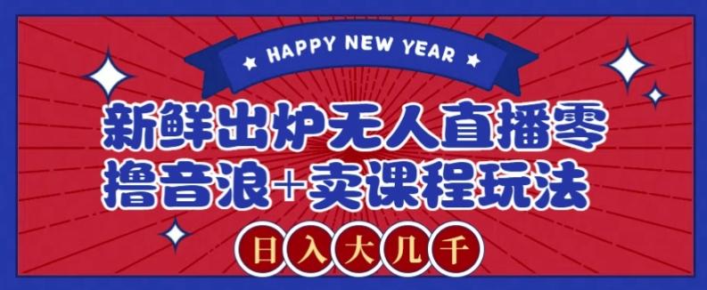 2024最新无人直播零撸音浪+卖课程玩法,日入大几千不是梦【揭秘】 - 小毅网创-小毅网创