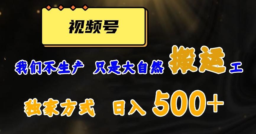 视频号轻松搬运日赚500+，一个1分钟1条原创视频【揭秘】 - 小毅网创-小毅网创