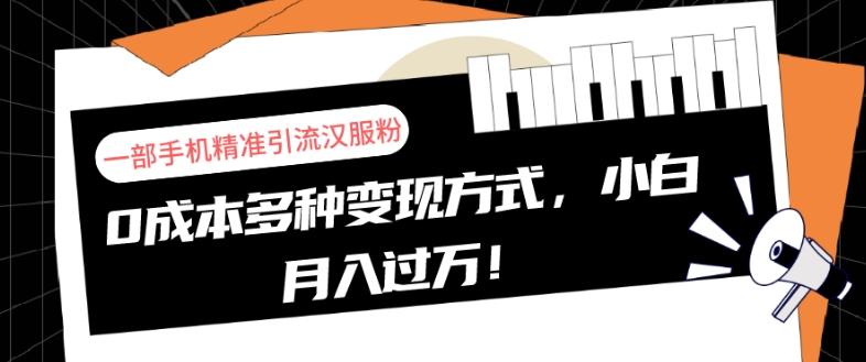 一部手机精准引流汉服粉，0成本多种变现方式，小白月入过万！ - 小毅网创-小毅网创