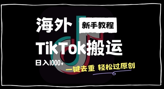 2024最新海外TikTok搬运玩法，一键去重轻松过原创，新手无经验也能日入1k【揭秘】 - 小毅网创-小毅网创