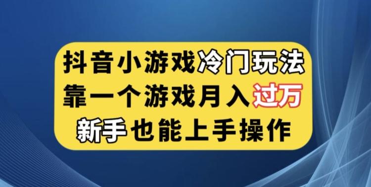 抖音小游戏冷门玩法，靠一个游戏月入过万，新手也能轻松上手【揭秘】-小毅网创