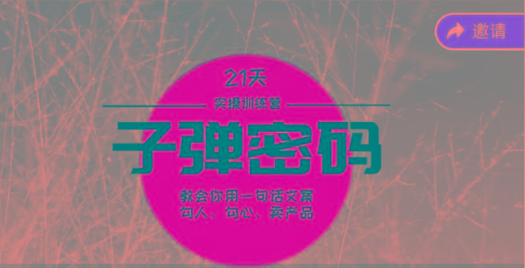 《子弹密码训练营》-用一句话文案勾人勾心卖产品，21天学到顶尖文案大师策略和技巧 - 小毅网创-小毅网创