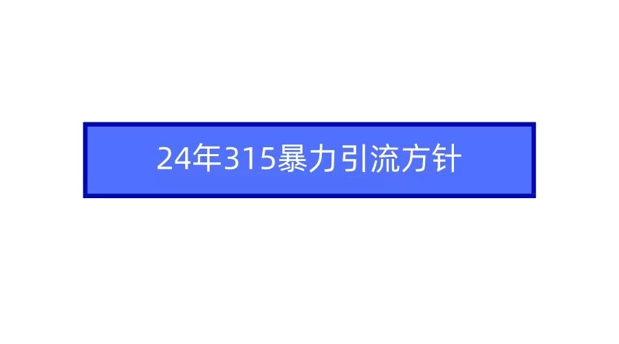 2024年自媒体爆款视频制作,快速涨粉暴力引流方针! - 小毅网创-小毅网创