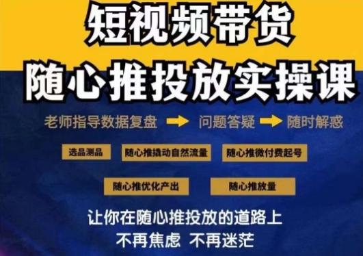 2024好物分享随心推投放实操课，随心推撬动自然流量/微付费起号/优化产出 - 小毅网创-小毅网创